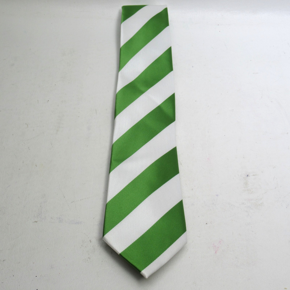 Puccini Neck Tie Men 58 in Microfiber Lime Green White Diagonal Stripe Classic